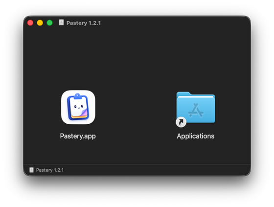 Drag Pastery into the Applications folder